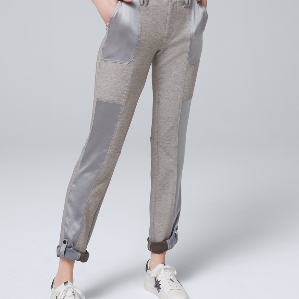 NWT White House Black Market Satin Trim Knit Pants